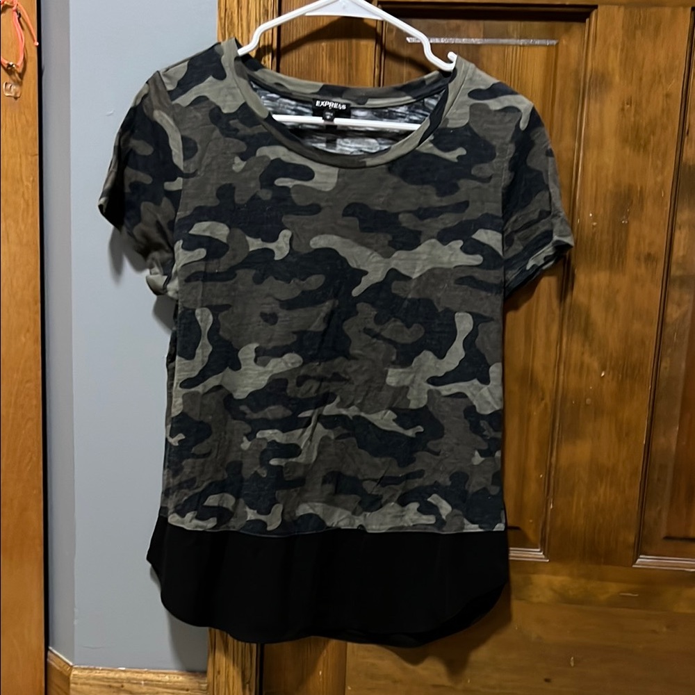 *Express Green Camo with Black Mesh Tee